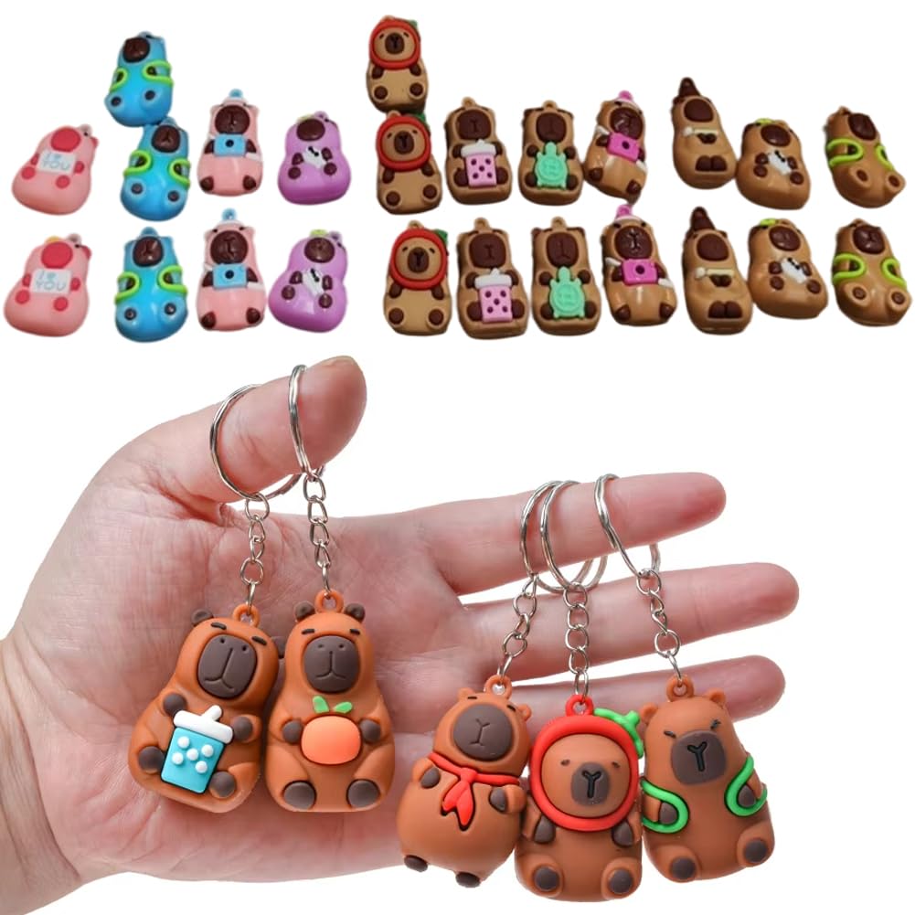 Llavero Capibara Pack X12 Sorpresitas Cumpleaños
