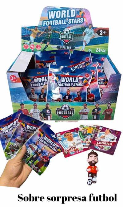 Sobre Sorpresa Estrellas De Futbol Muñeco+ 3 Cartas