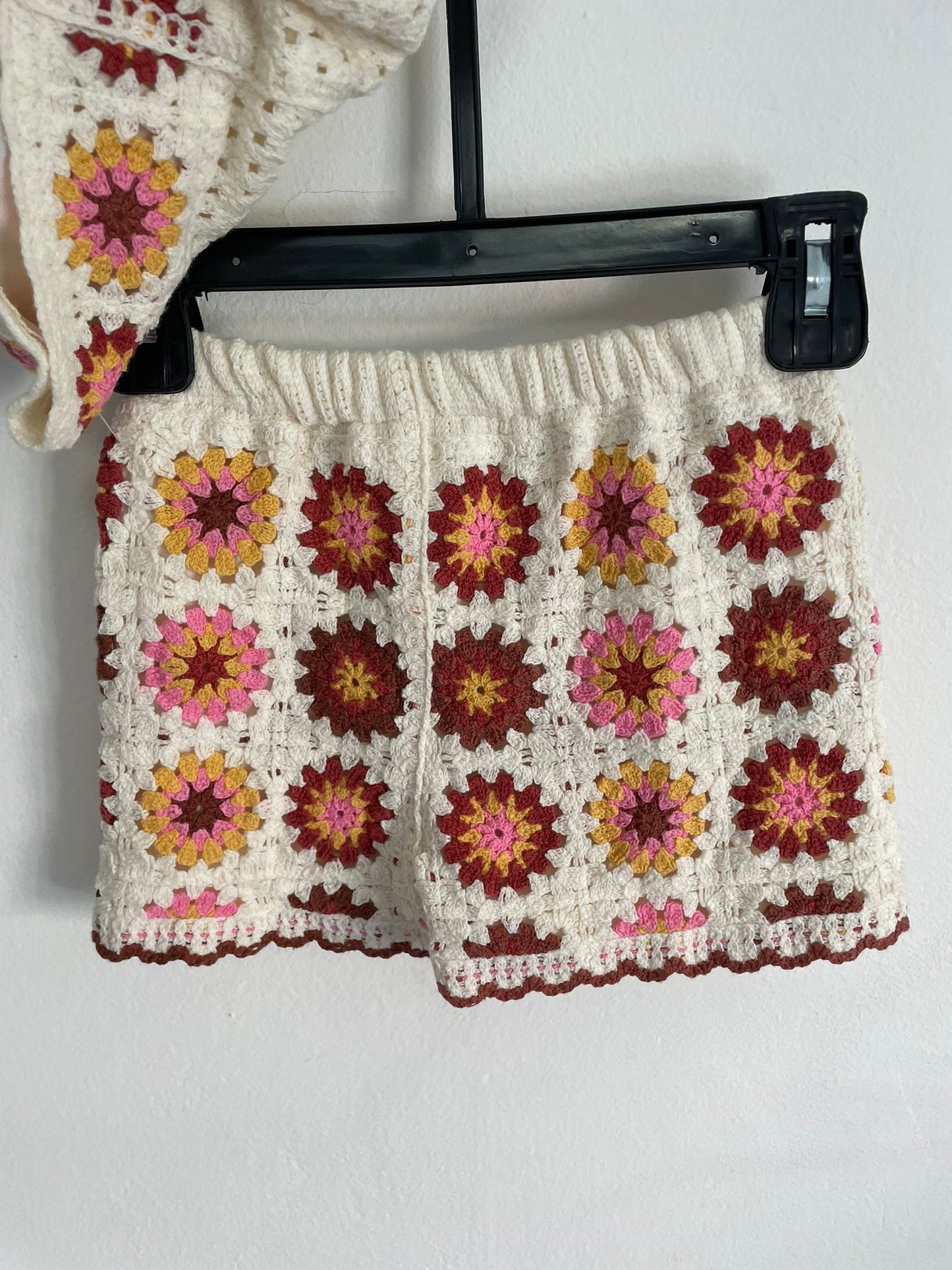 Conjunto Musculosa short y vincha en crochet talle 3