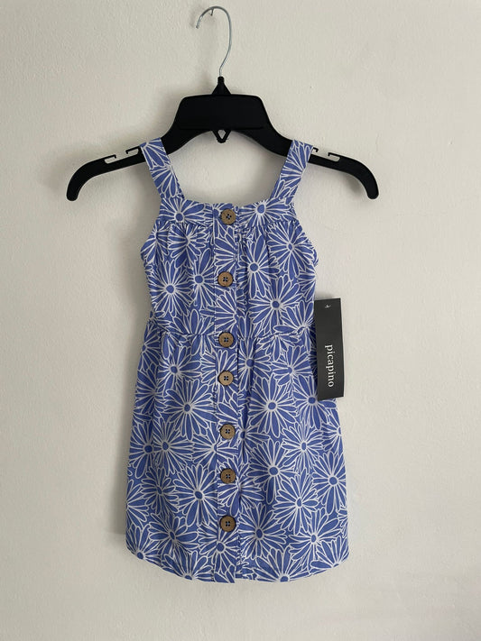 Vestido solera celeste con flores talle 2