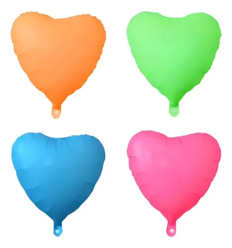 Globo De Corazón Neon Fluo Decoracion Fiestas