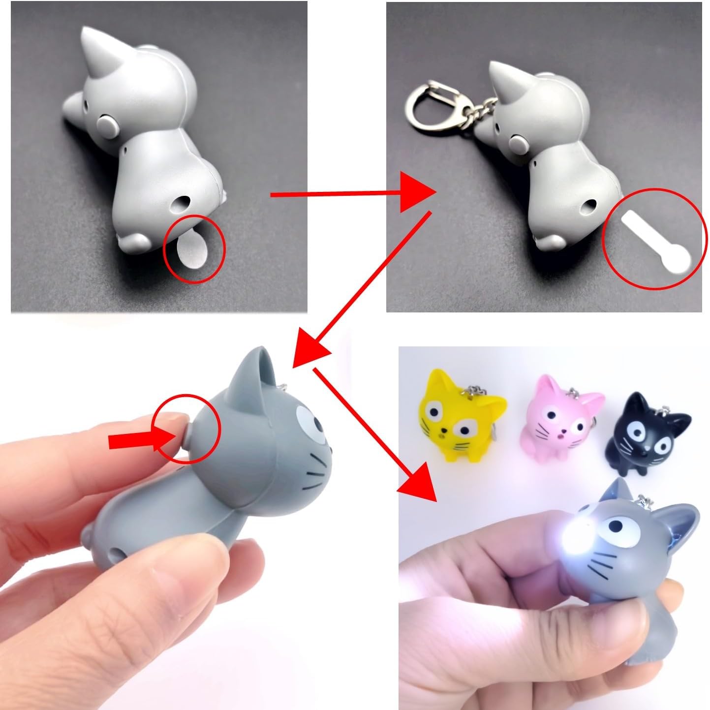 Llavero Gato Con Luz Y Sonido Sorpresitas Souvenirs