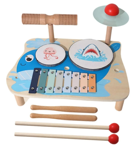 Mesa Musical En Madera Montessori Percusión 5 En 1