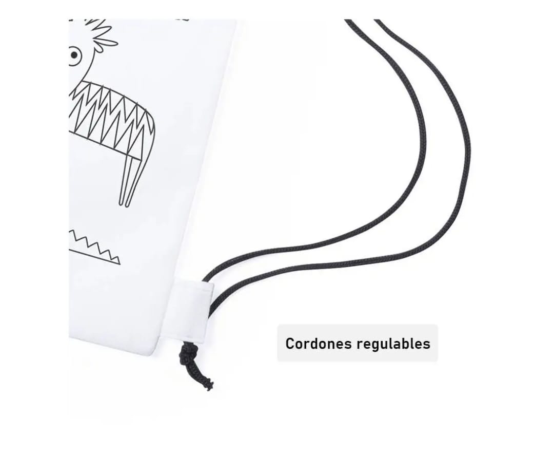 Bolso Mochila Para Colorear 30x25 Cm Pack X6