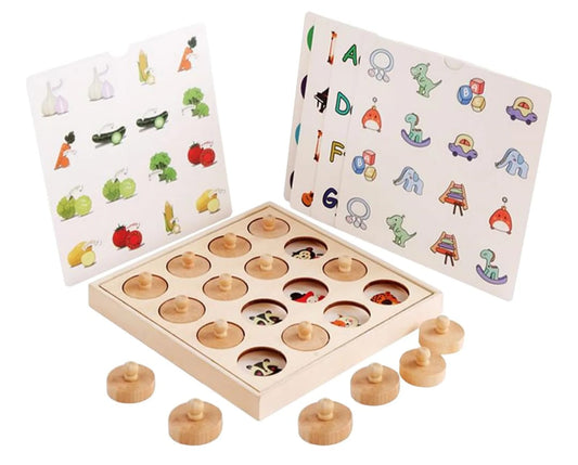 Juego De Memoria Didactico De Madera Montessori