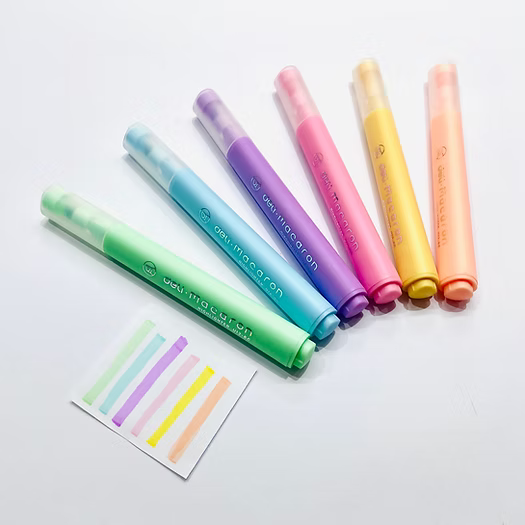 Marcador Resaltador Deli Miyou X6 Colores Pastel