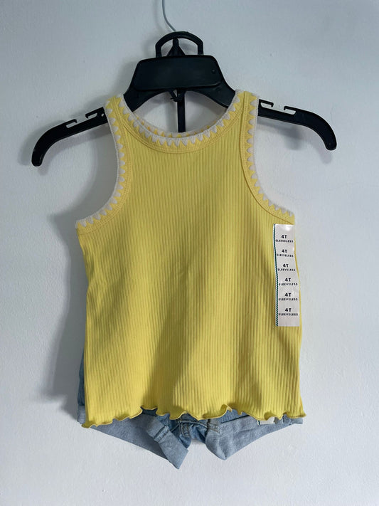 Conjunto Musculosa amarilla y short de jean Cat&Jack talle 4