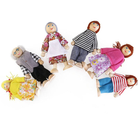 Familia en madera 6 integrantes Montessori