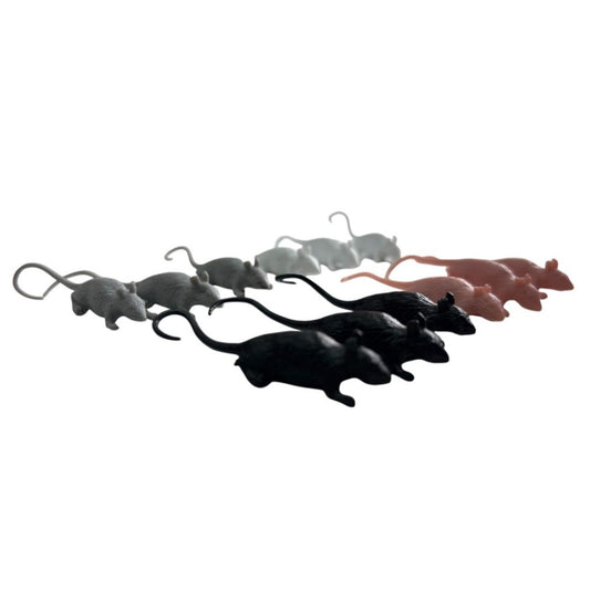Mini Ratones De Plastico Pack X12 3cm