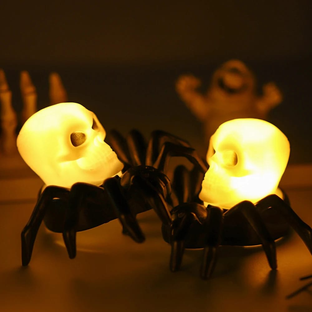 Veladora Led Forma De Araña Halloween Pack X2