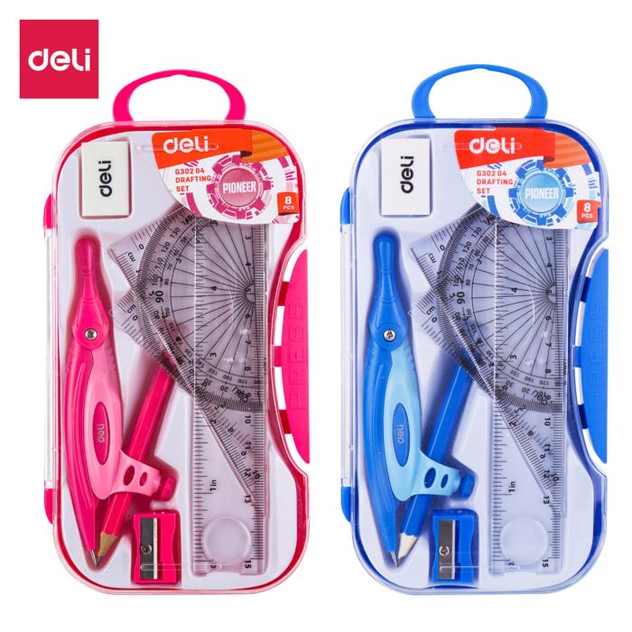 Juego De Geometría Escolar Deli Pionner 7 Pcs