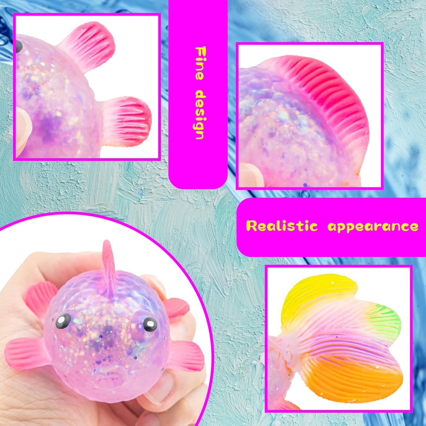 Juguete Squishy Pez Anti Estrés Sensorial Brilloso