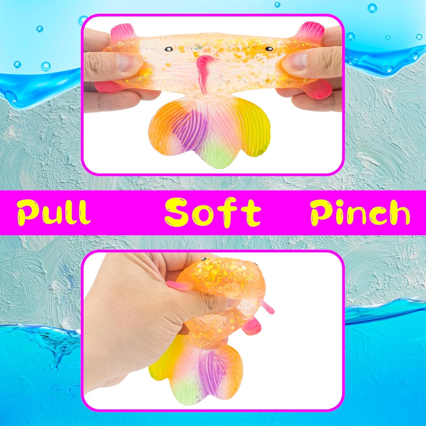 Juguete Squishy Pez Anti Estrés Sensorial Brilloso