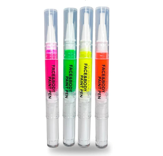 Pintura Facial Y Corporal Neon En Pincel Pack X6