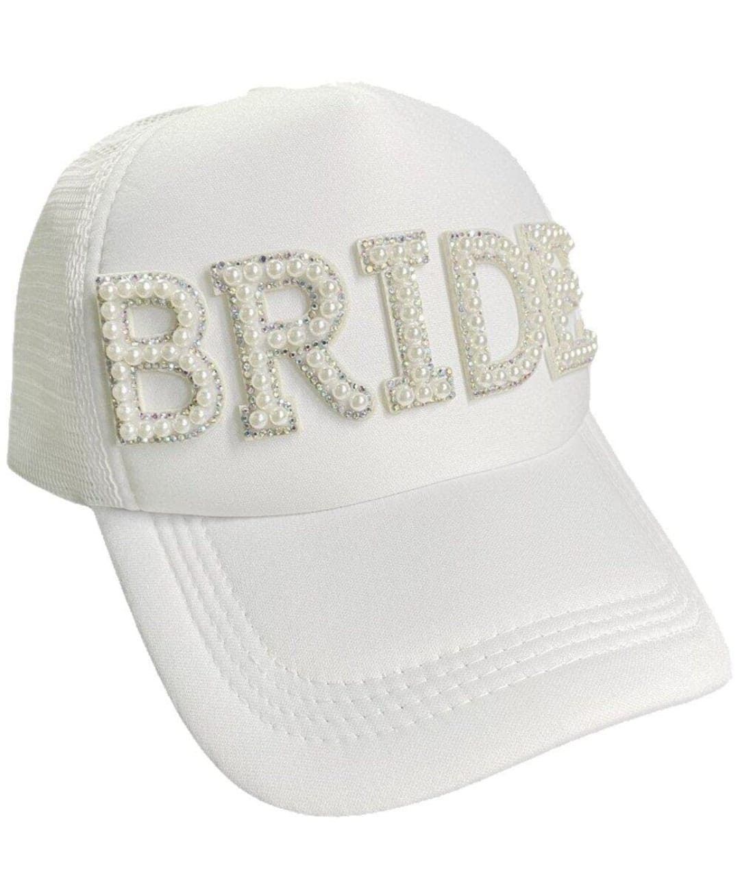 Gorro Blanco Bride Novia C Perlas Cotillón Fiestas