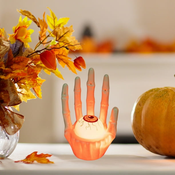 Veladora Led Mano Con Ojo Halloween 1ocm Pack X2
