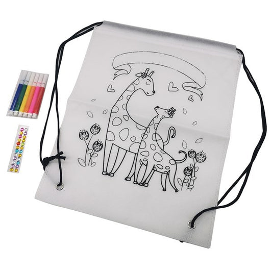 Bolso Mochila Para Colorear Con 6 Marcadores
