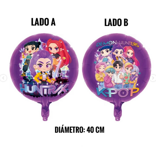 Set 5 Globos Metalizados Guerreras Kpop Hunters