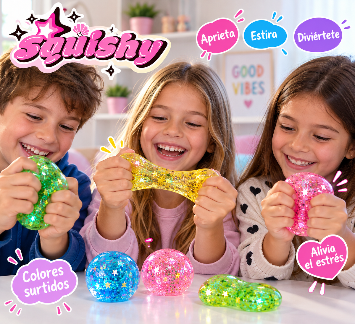 Jugete Antiestres Pelota Con Glitter