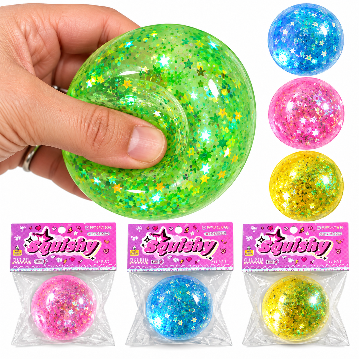 Jugete Antiestres Pelota Con Glitter