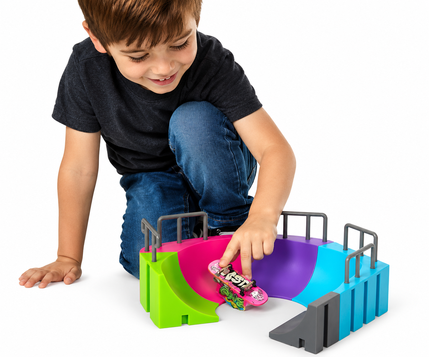 Juego Pista Rampa Con Skate Para Dedos Skatepark Modelo A