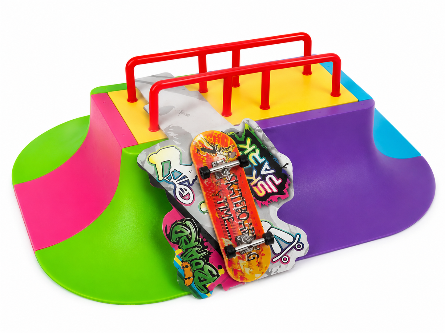 Juego Pista Rampa Con Skate Para Dedos Skatepark Modelo D