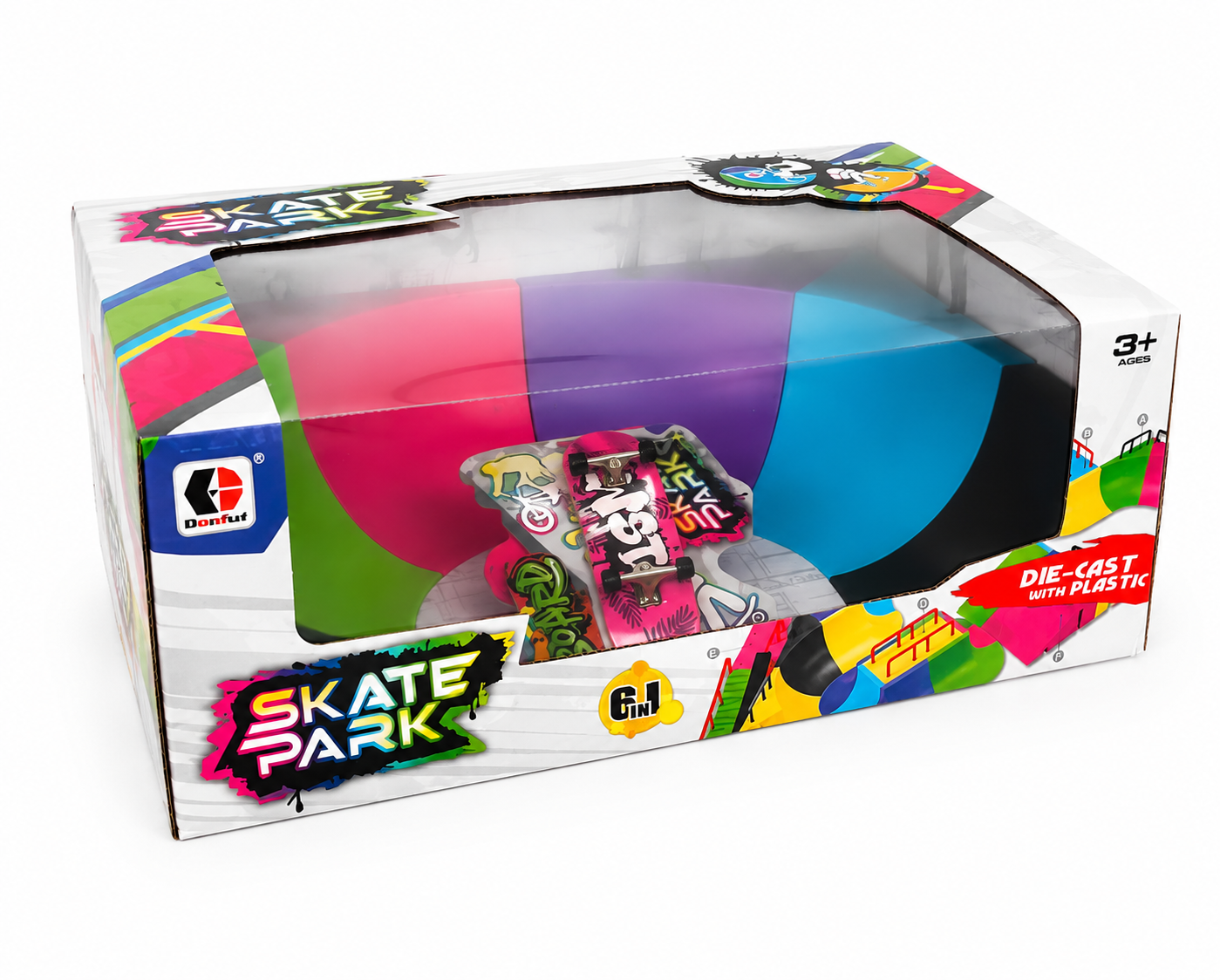 Juego Pista Rampa Con Skate Para Dedos Skatepark Modelo A