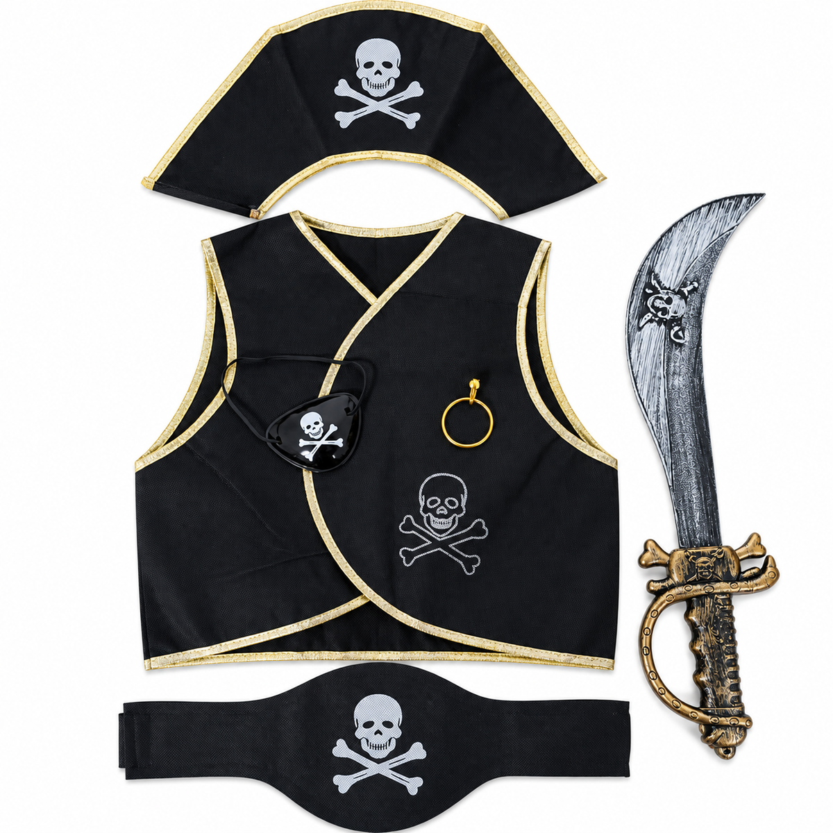 Disfraz Infantil De Pirata Con Accesorios 6 Piezas