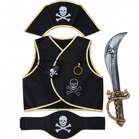 Disfraz Infantil De Pirata Con Accesorios 6 Piezas
