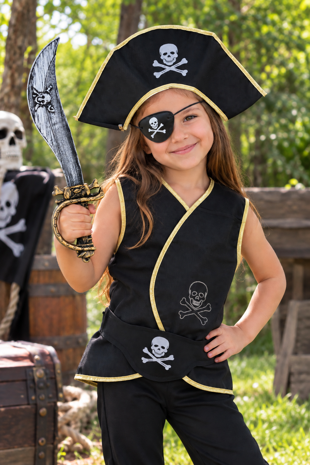 Disfraz Infantil De Pirata Con Accesorios 6 Piezas