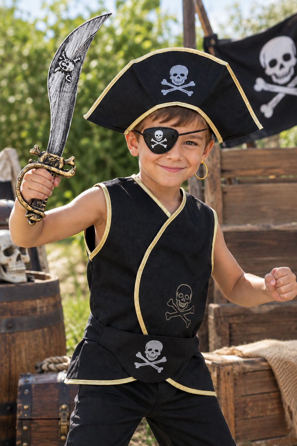 Disfraz Infantil De Pirata Con Accesorios 6 Piezas