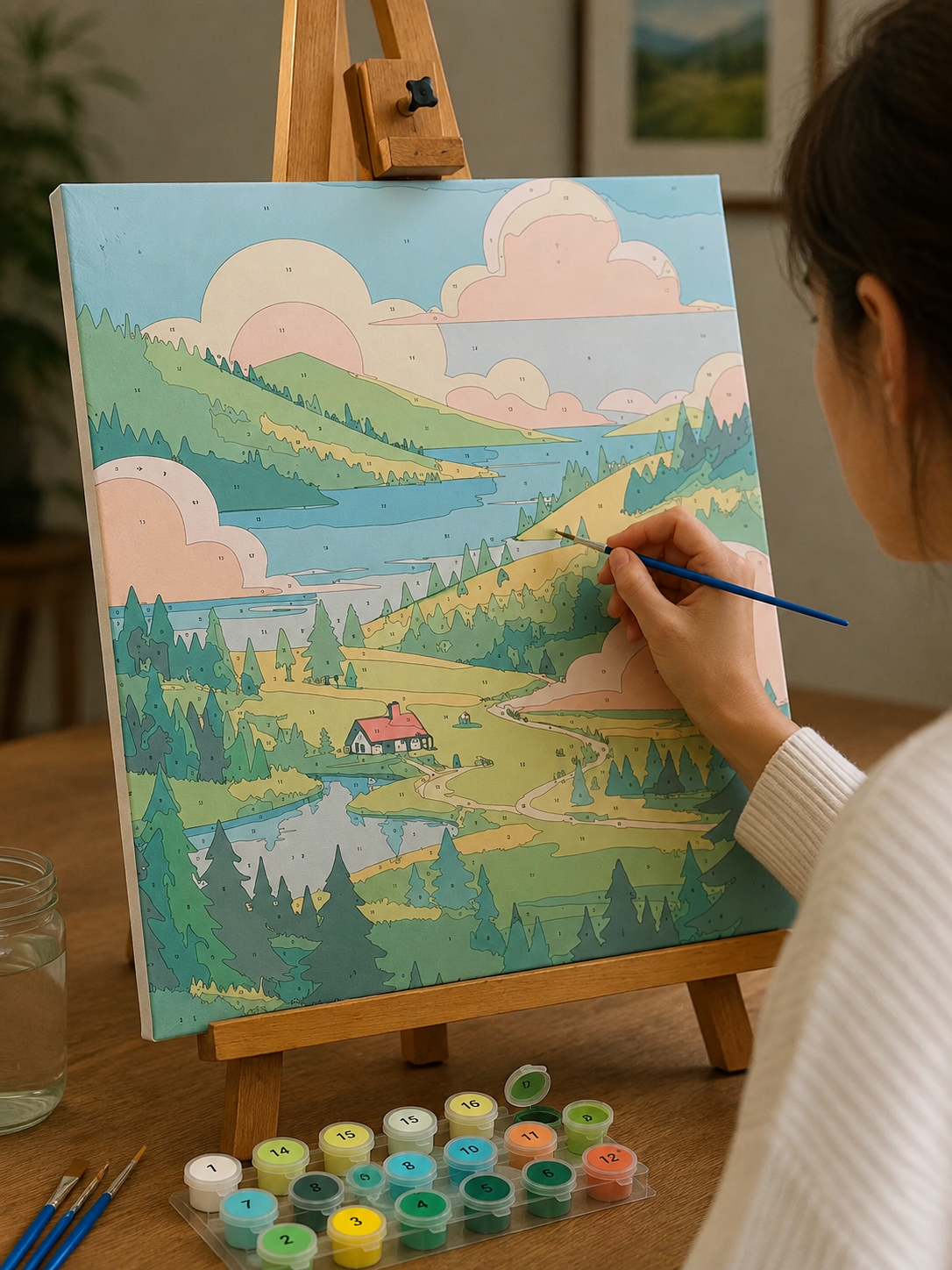 Pintura por numeros con bastidor cuadro 50x40