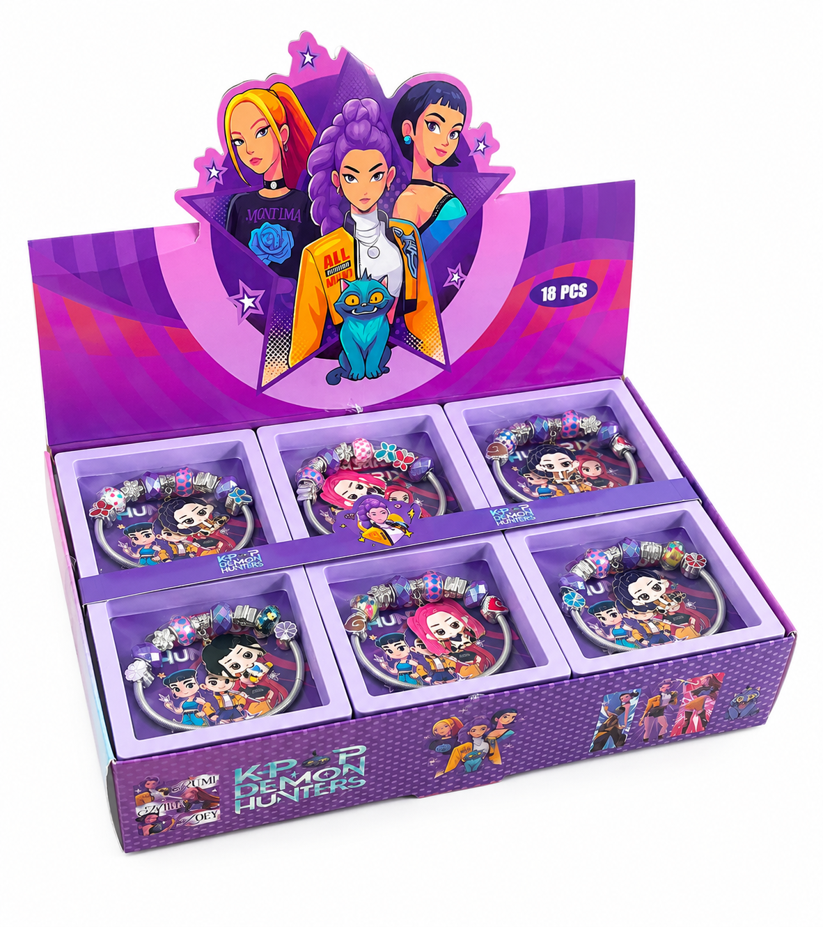 Pulsera Guerrera Kpop Con Dijes Infantil Pack X3