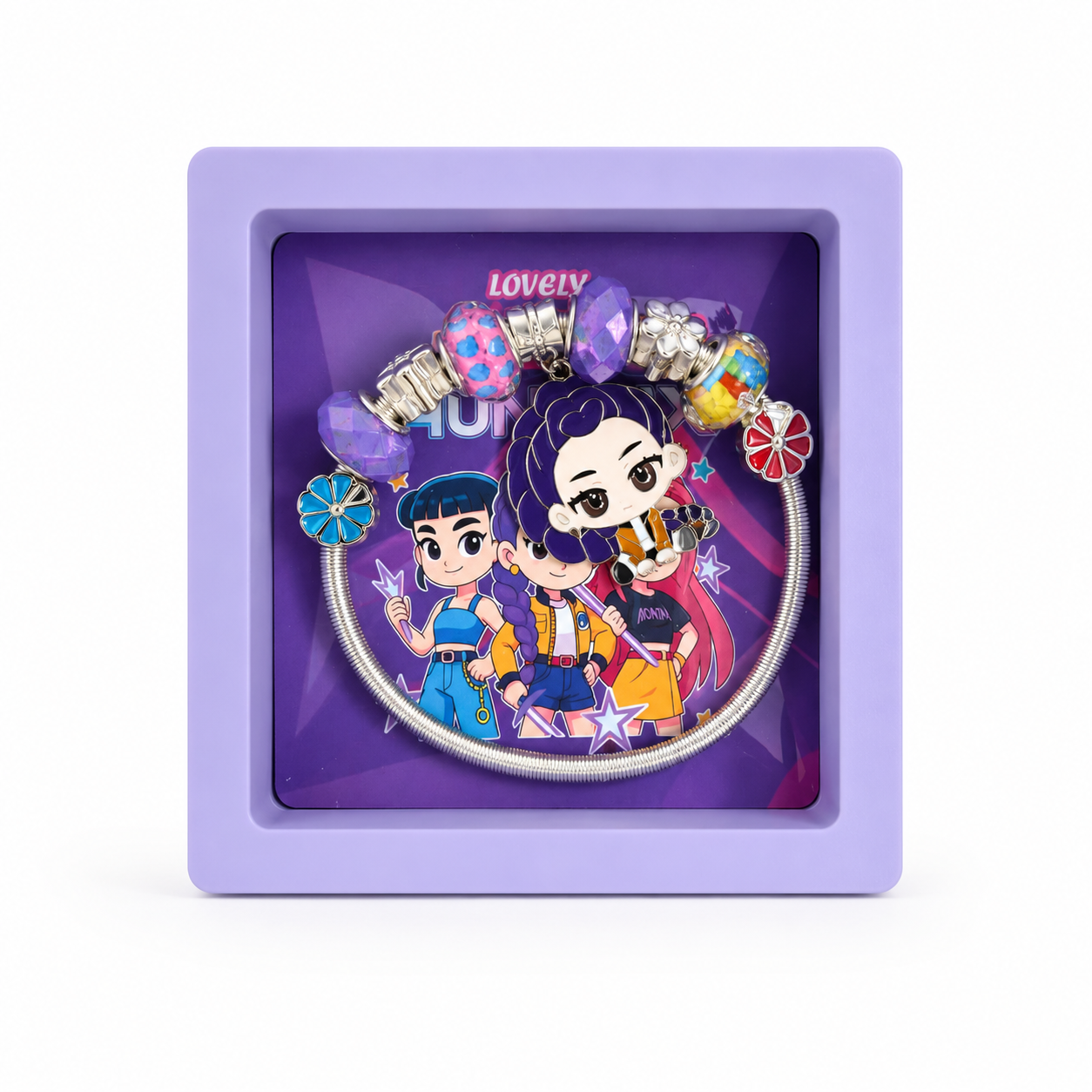 Pulsera Guerrera Kpop Con Dijes Infantil Pack X3