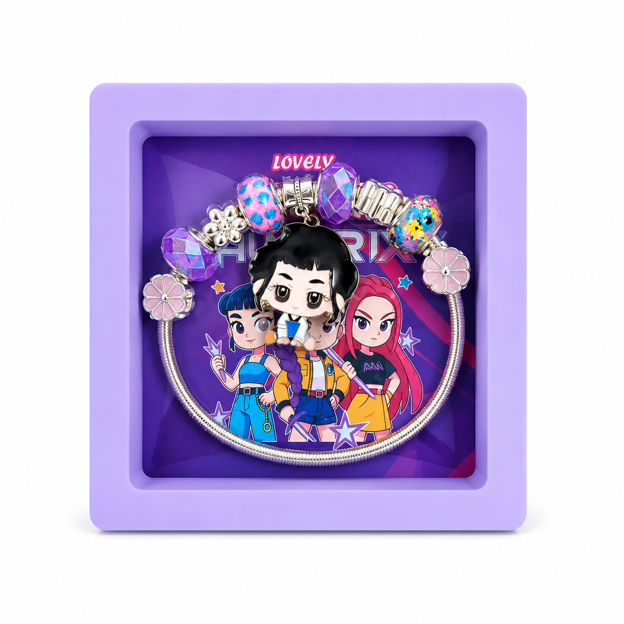Pulsera Guerrera Kpop Con Dijes Infantil Pack X3