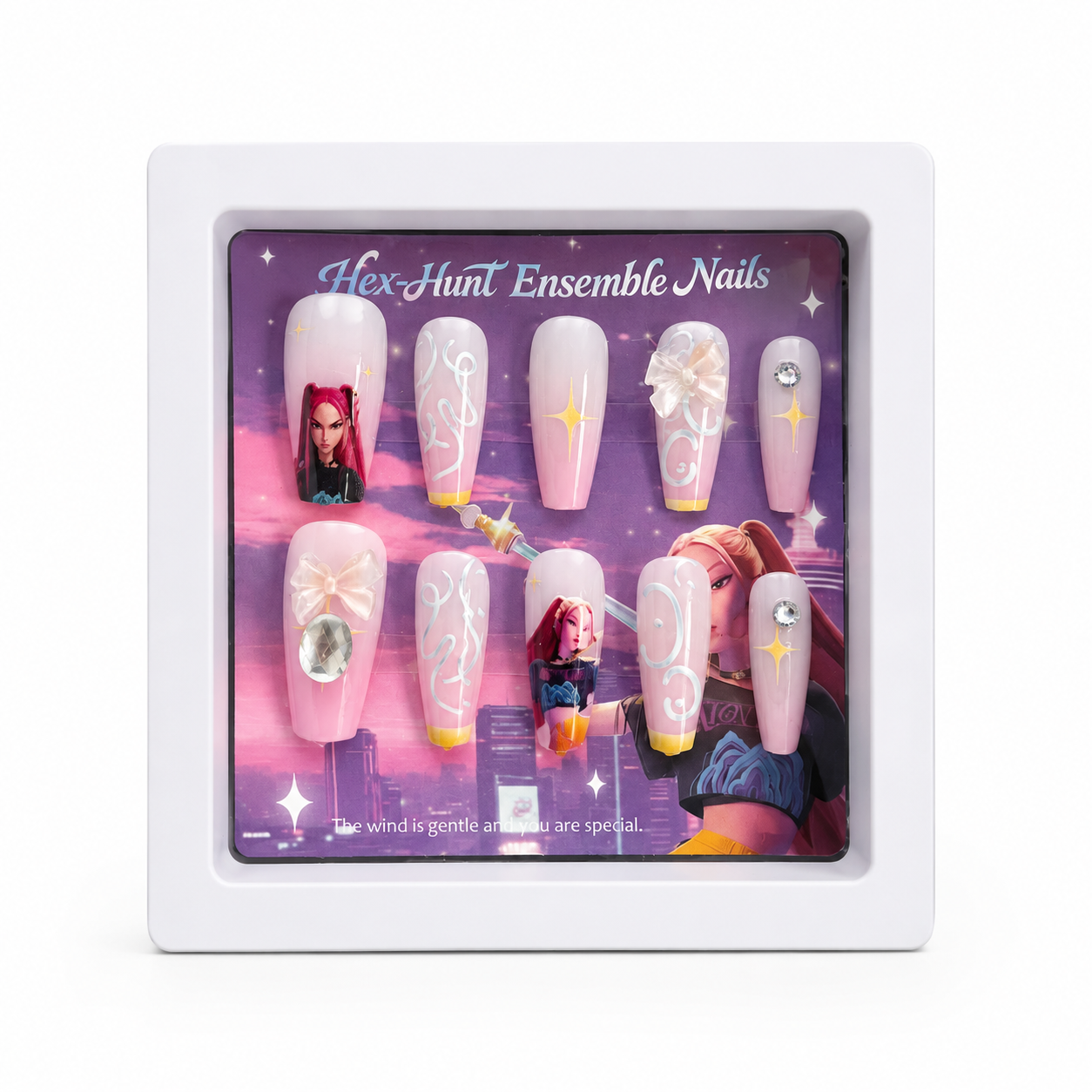 Uñas Postizas Infantiles Guerreras Kpop Pack X3