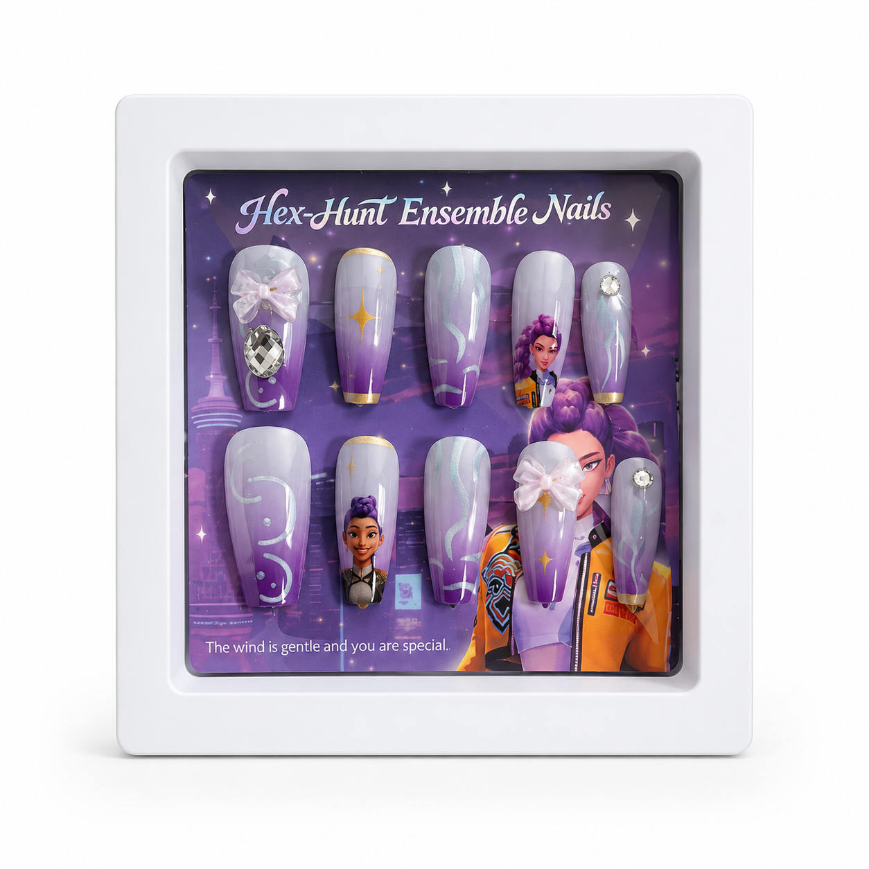Uñas Postizas Infantiles Guerreras Kpop Pack X3
