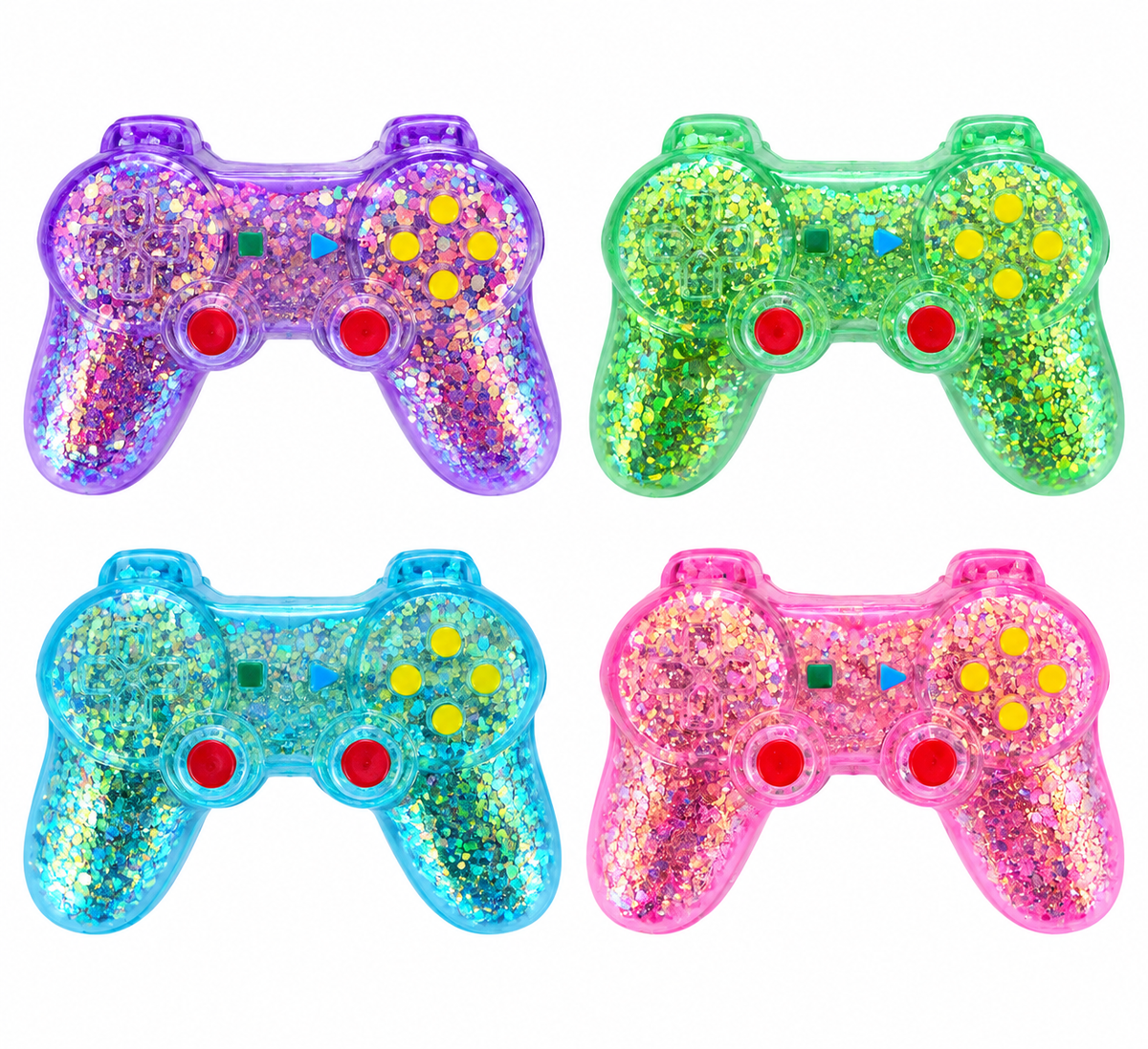 Juguete Antiestrés Control Joystick Con Glitter 11cm