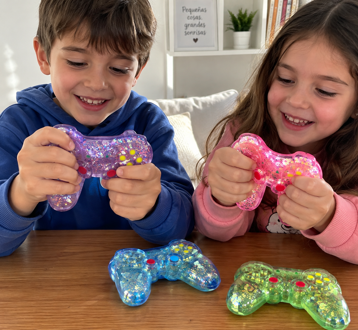 Juguete Antiestrés Control Joystick Con Glitter 11cm