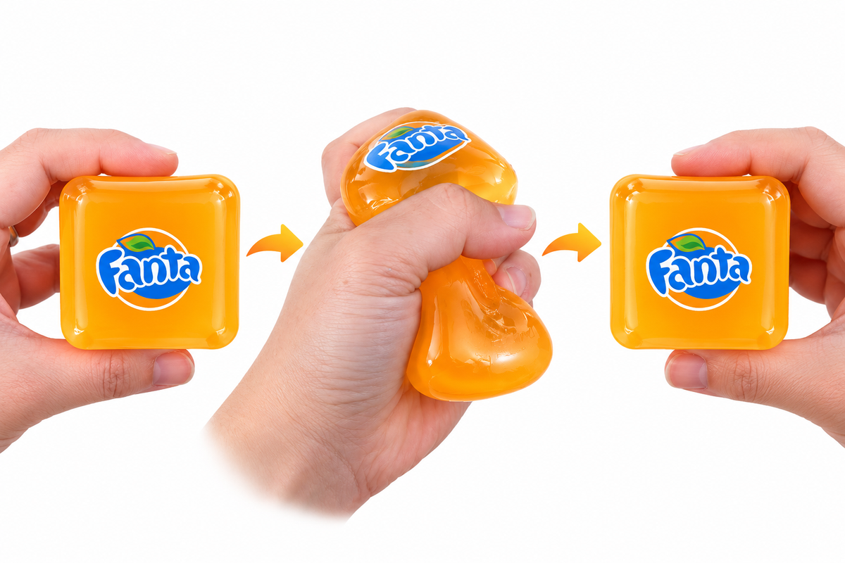 Juguete Antiestrés Cubo De Refrescos Fanta 5cm