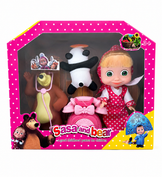 Muñeca Masha Y El Oso + Accesorios