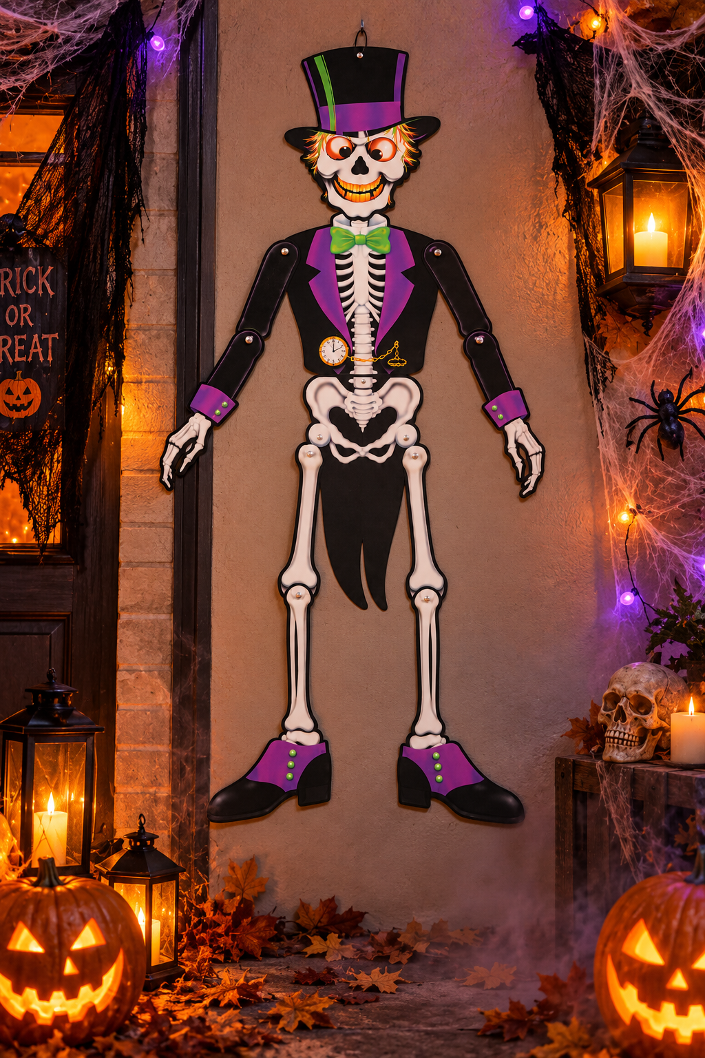 Banner Esqueleto Articulado 150cm Deco Halloween
