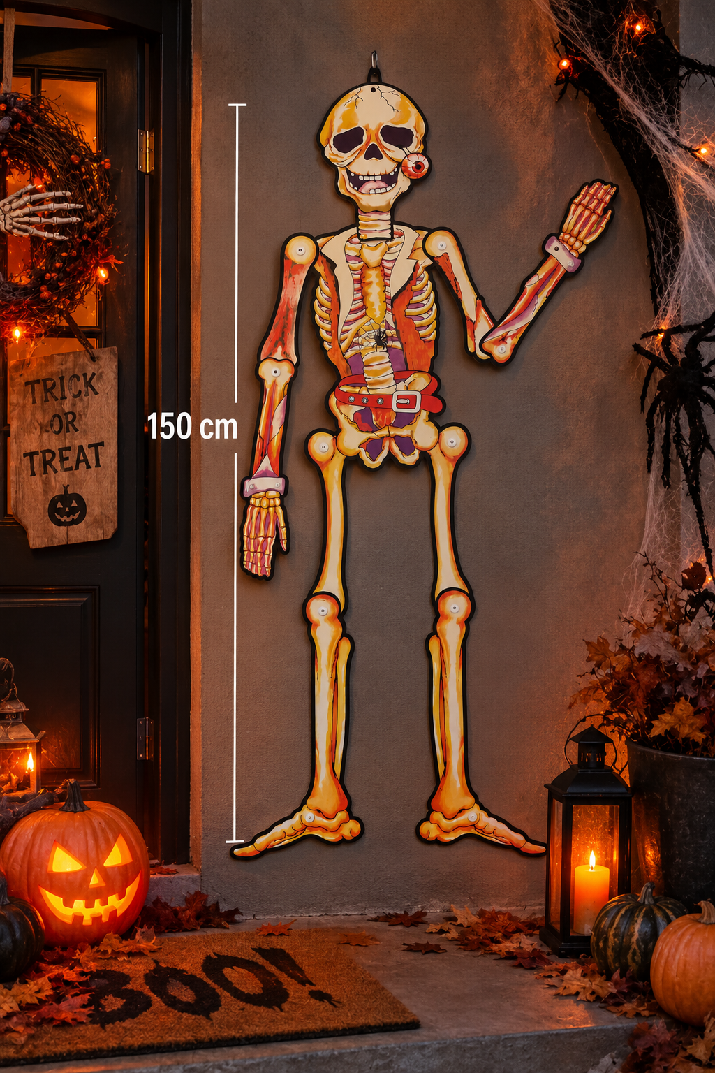 Banner Esqueleto Articulado 150cm Deco Halloween