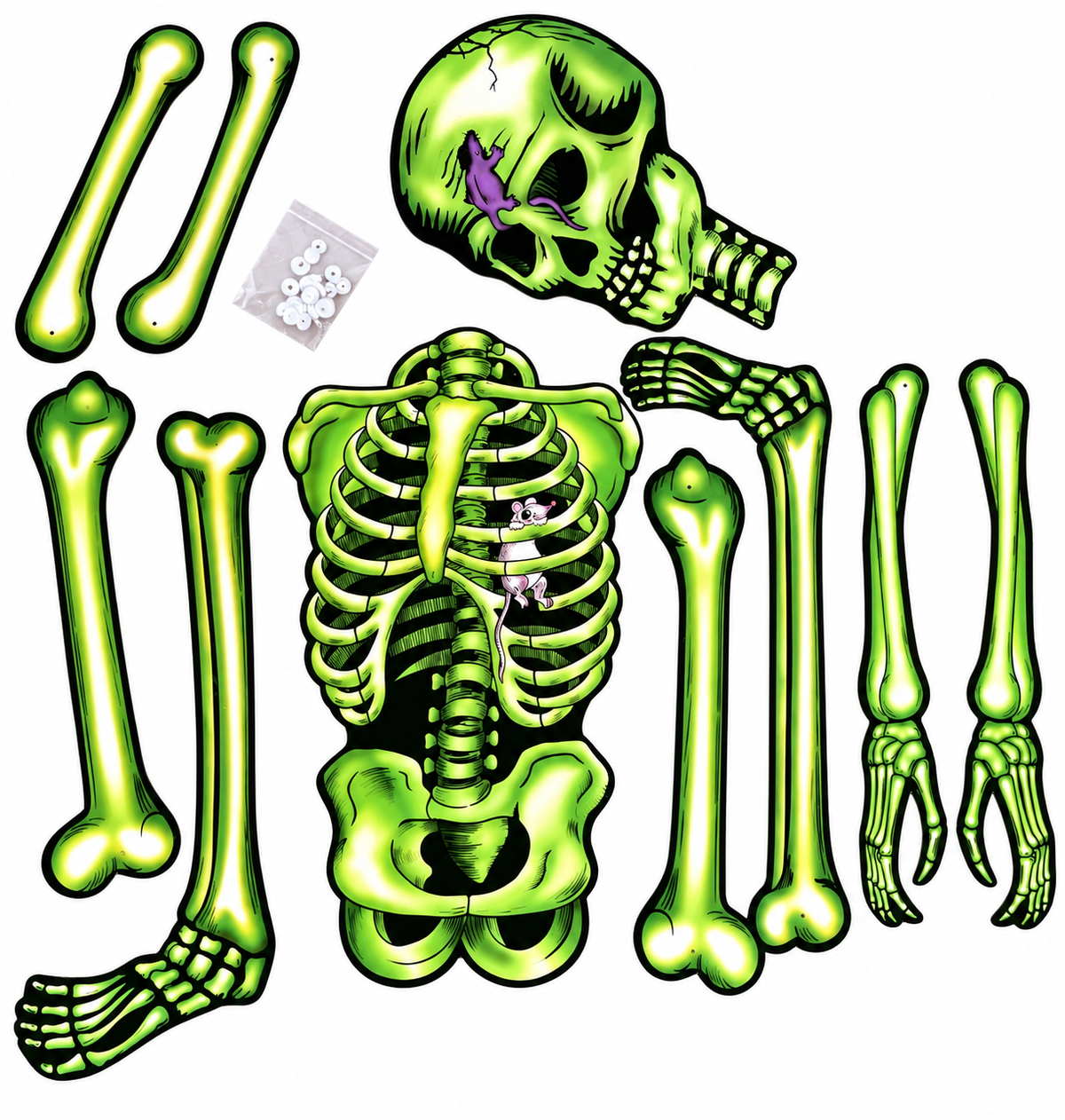 Banner Esqueleto Articulado 150cm Deco Halloween