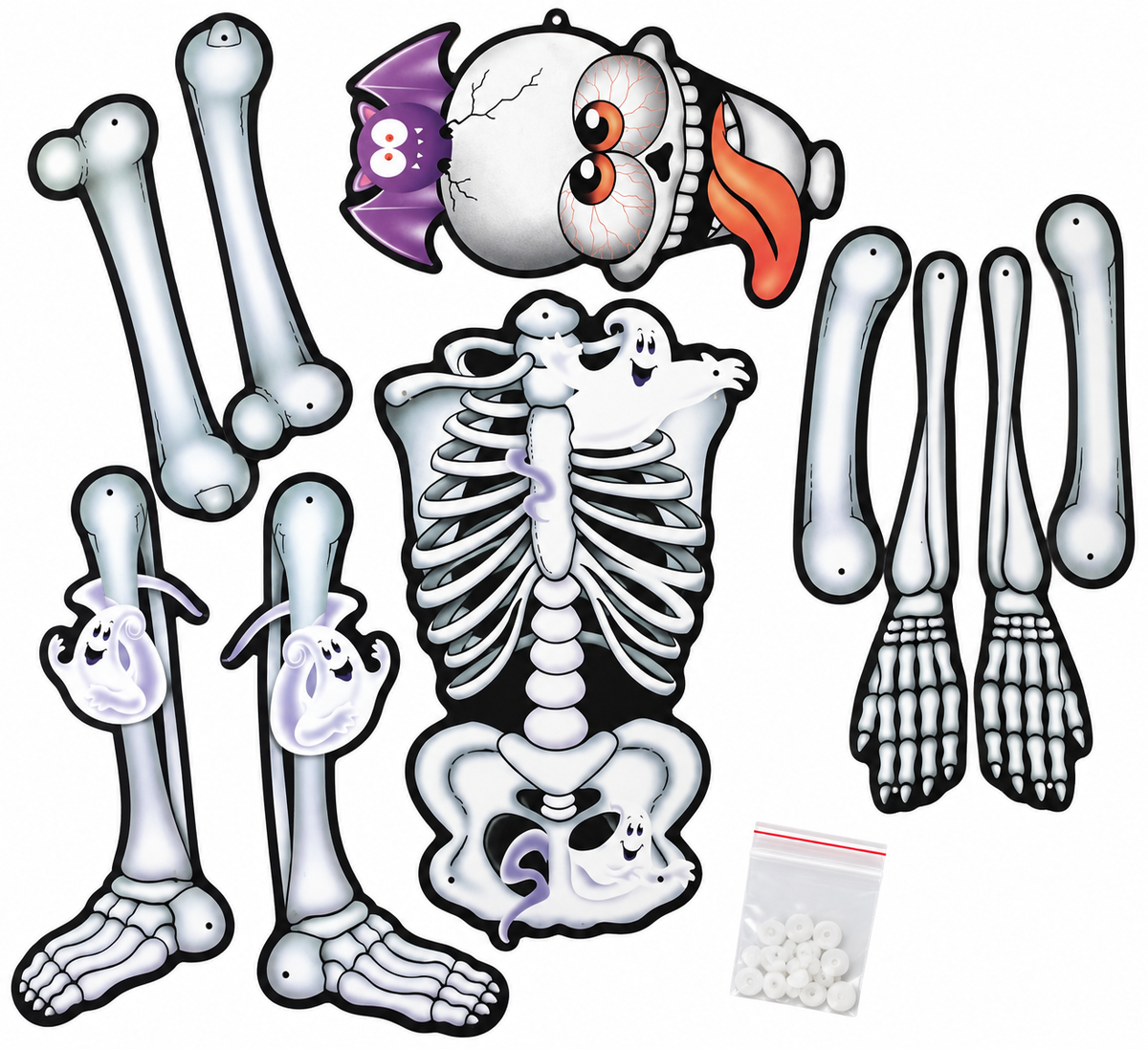 Banner Esqueleto Articulado 150cm Deco Halloween