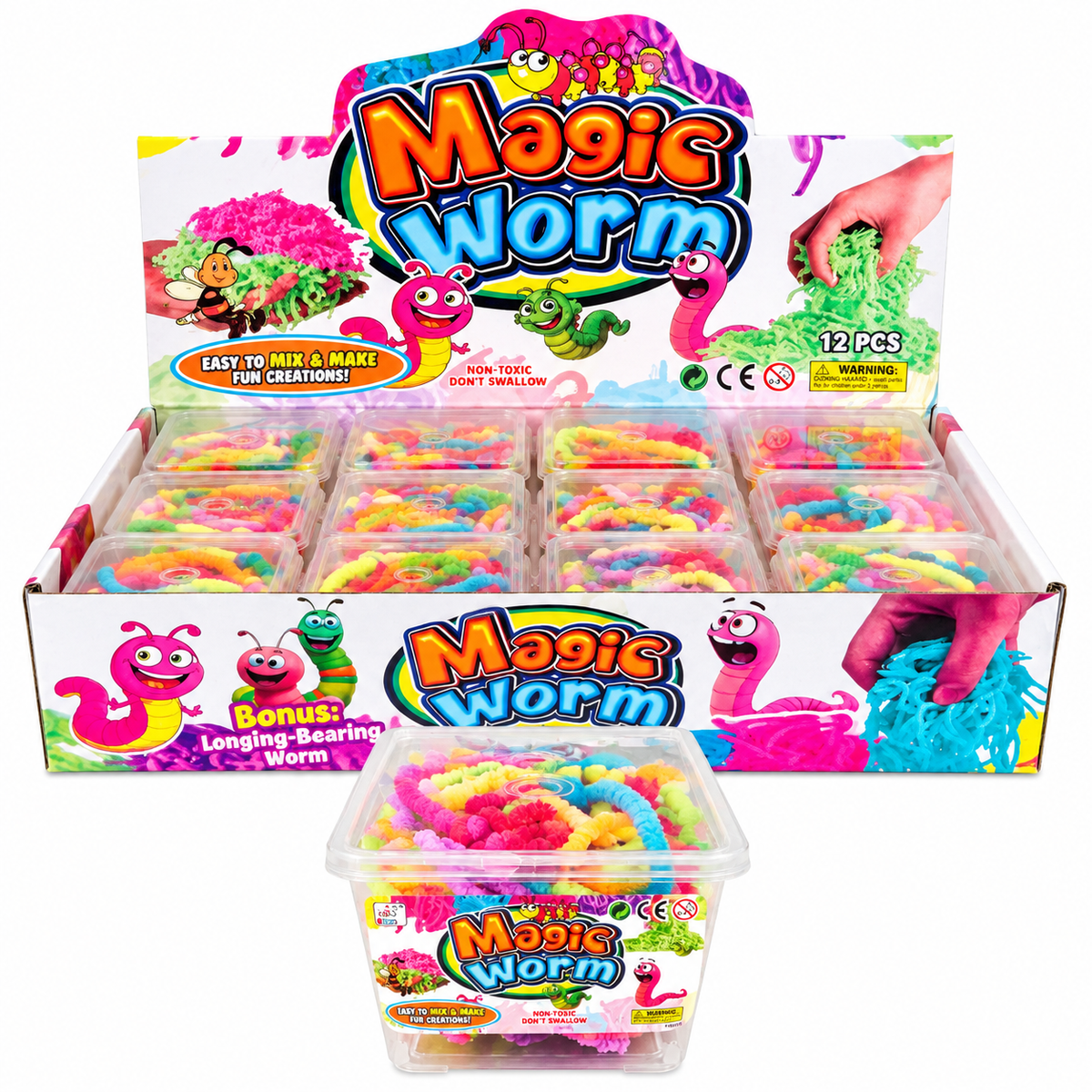 Magic Worm Juguete Antiestres Sensorial Gusanos magicos elasticos