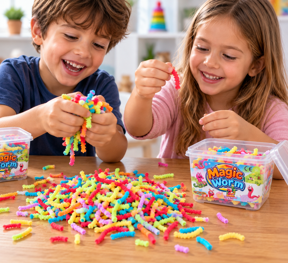 Magic Worm Juguete Antiestres Sensorial Gusanos magicos elasticos