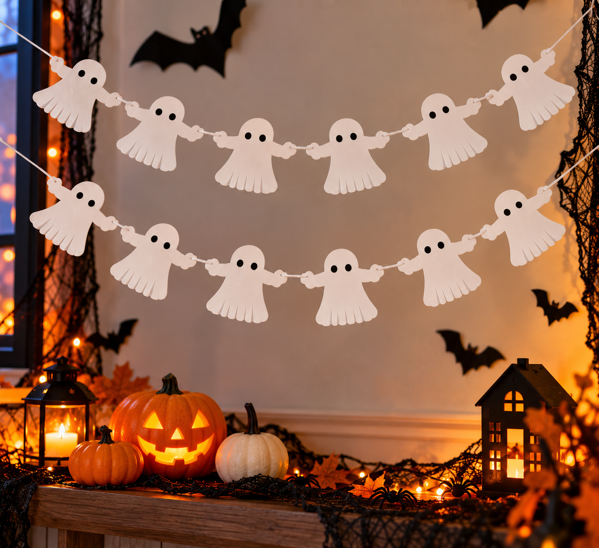 Guirnalda Fantasma Blanco Decoración Halloween