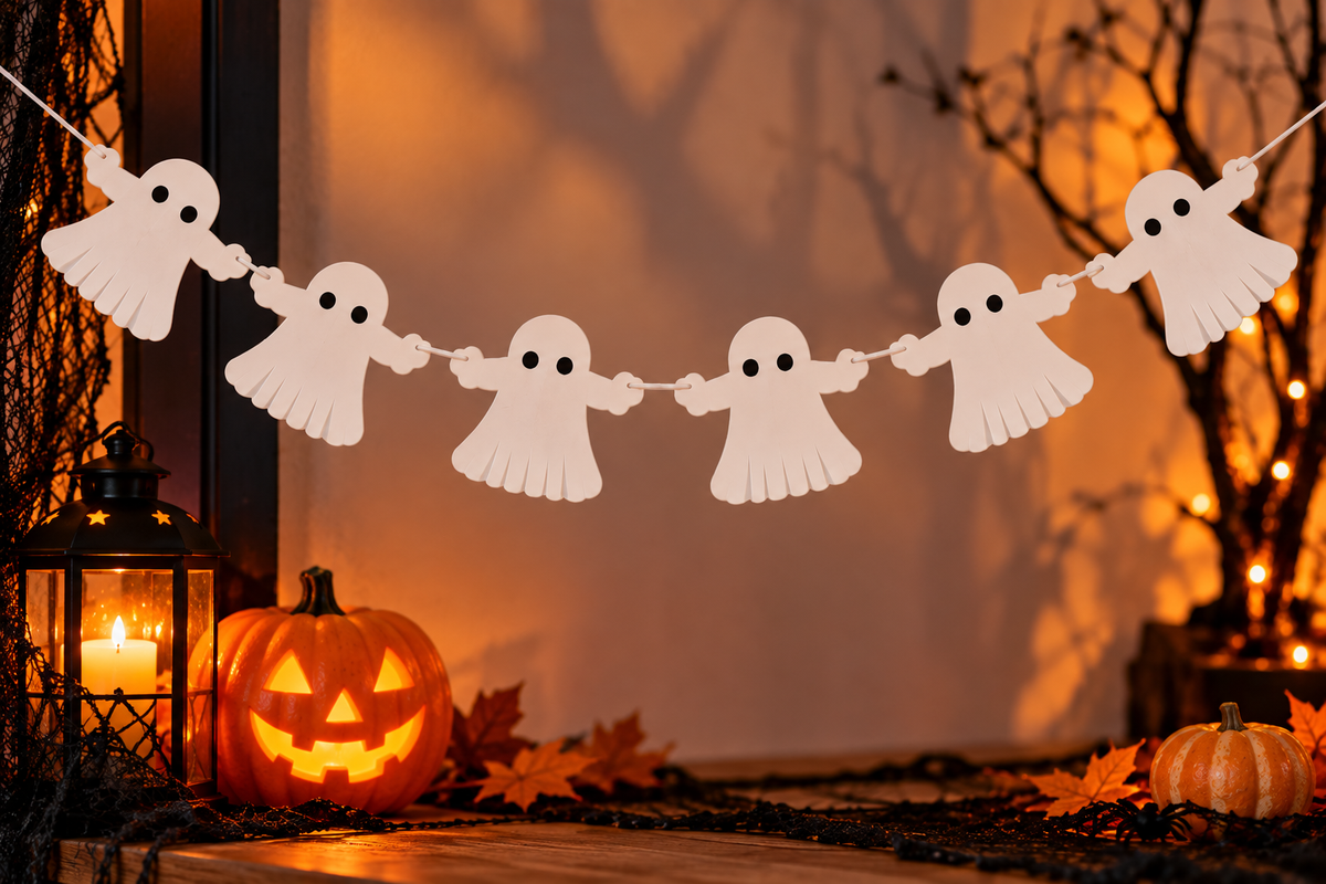Guirnalda Fantasma Blanco Decoración Halloween
