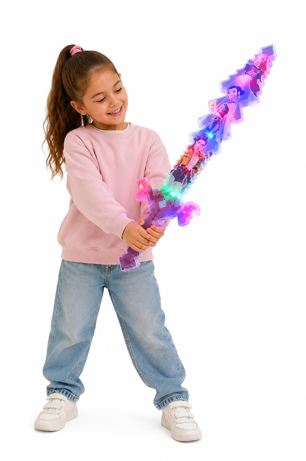 Espada Luminosa 50cm Guerreras Kpop Con Sonido